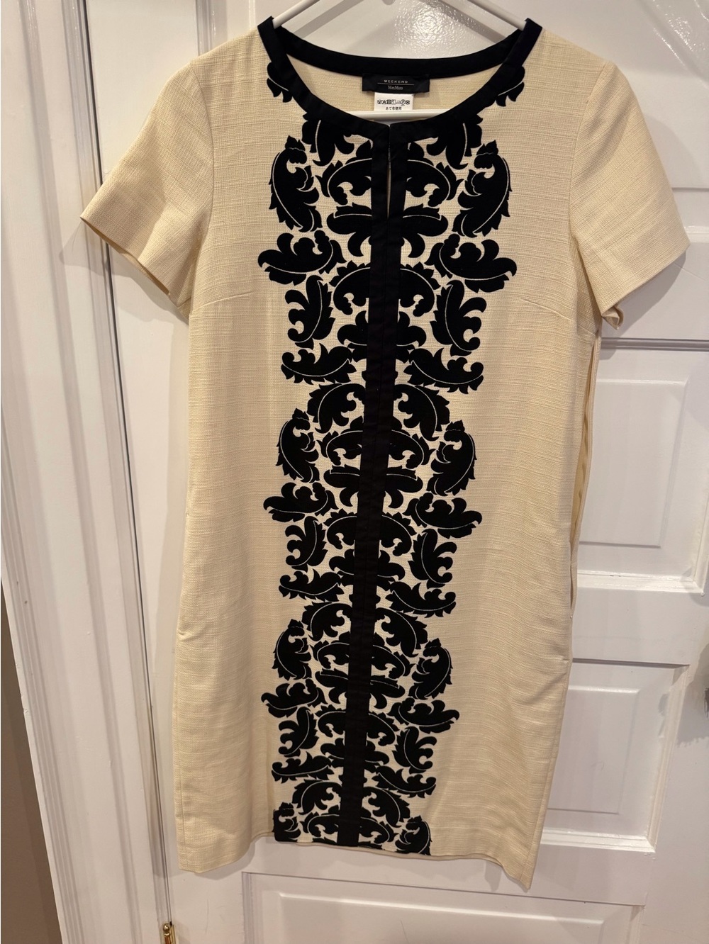MaxMara Weekend Cream Dress with Black Trim